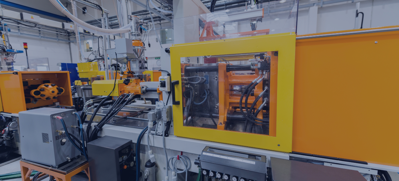 Injection molding machine in factory